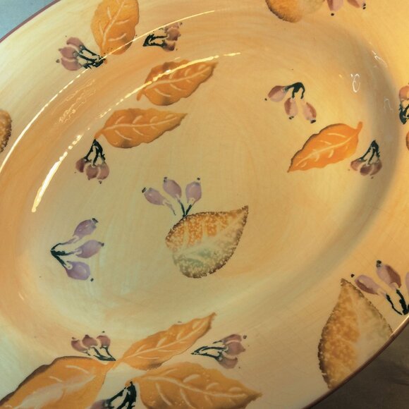 Home Autumn Leaf Ceramic Platter Fall Thanksgiving Italy - Picture 2 of 5